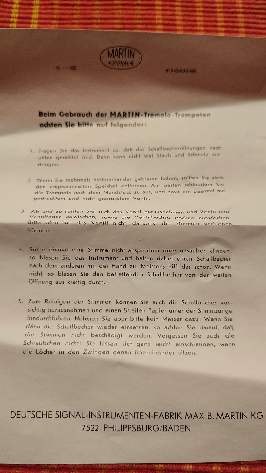 Bundeswehr Martin Signalhorn, (Schalmeihorn), ungebraucht ca. 1970 er