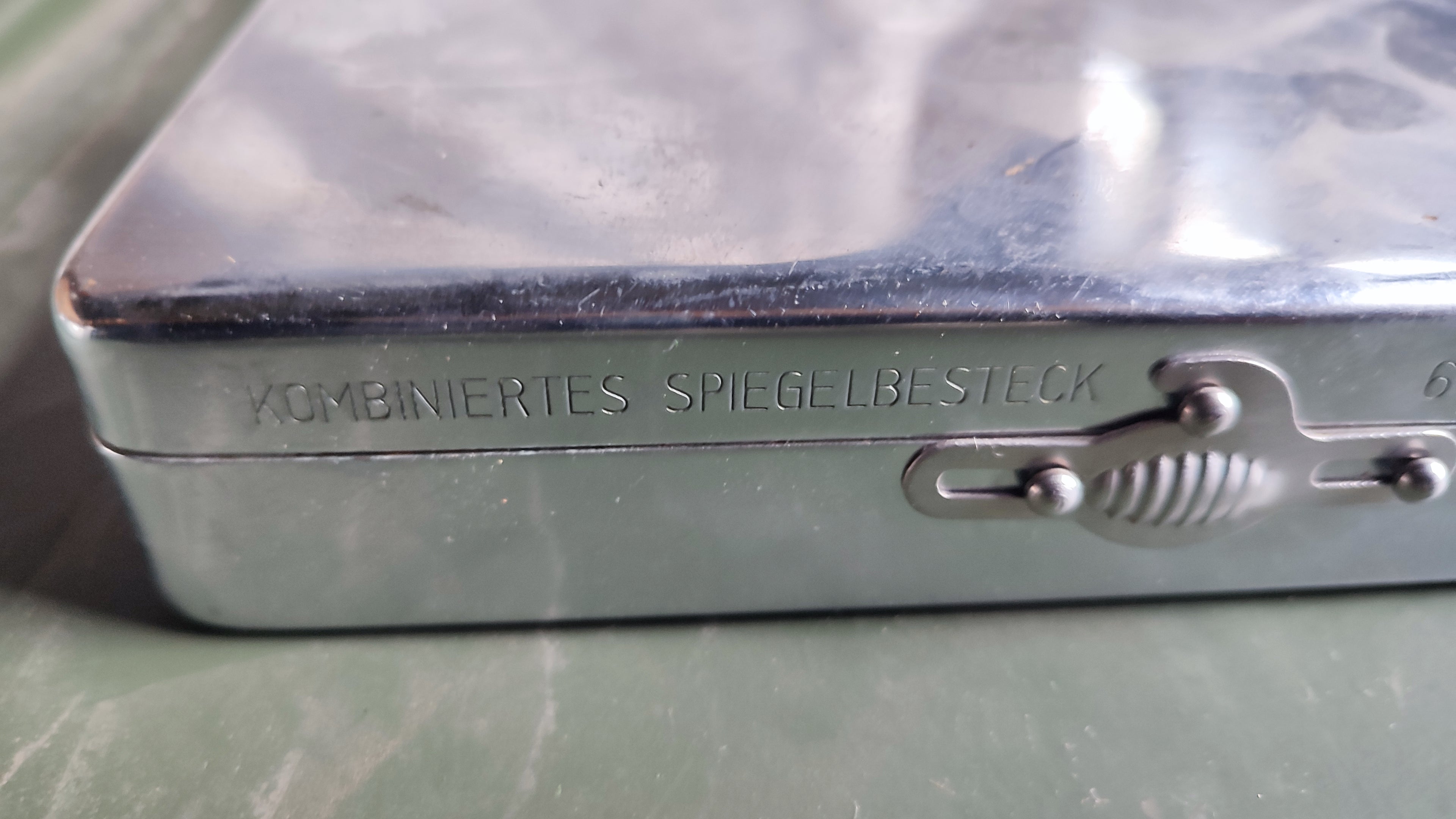 Bundeswehr Heine Kombiniertes Spiegelbesteck, vermutlich 60er Jahre, Sammlergegenstand (2)
