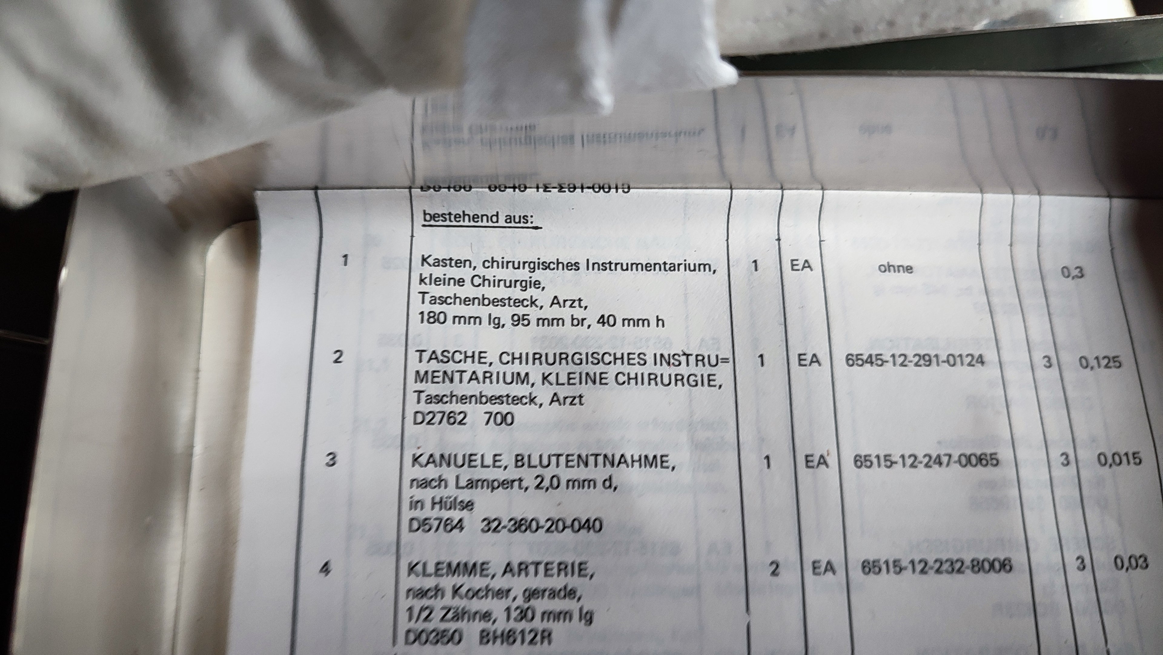 Bundeswehr Chirugisches Taschenbesteck, vermutlich 70/80er Jahre