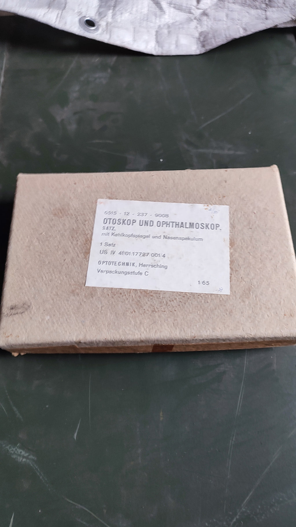 Bundeswehr Otoskop und Ophtalmoskop, 1965, mit Karton, Sammlergegenstand