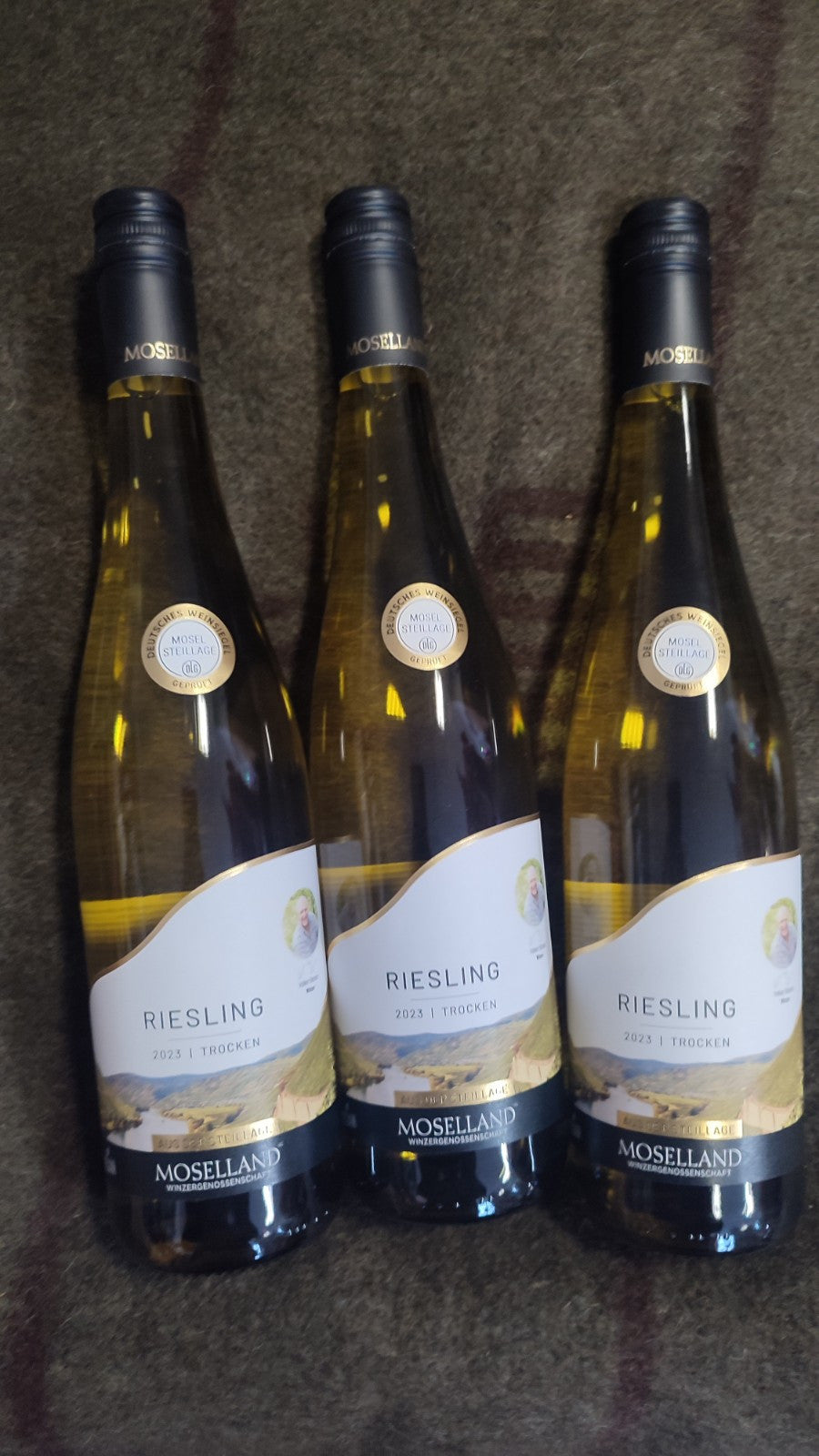 3 x 750 ml Moselland Winzergenossenschaft; Riesling 2023/ trocken