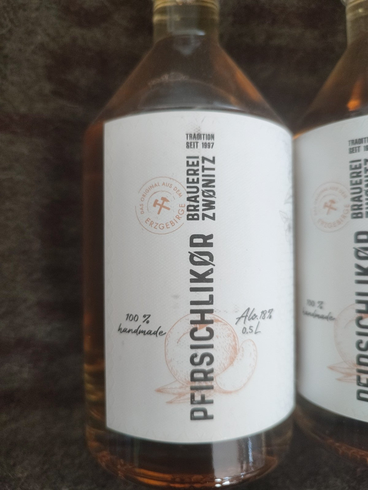 Pfirsichlikör Brauerei Zwönitz (18% vol.;  je Flasche á 0,5 l)