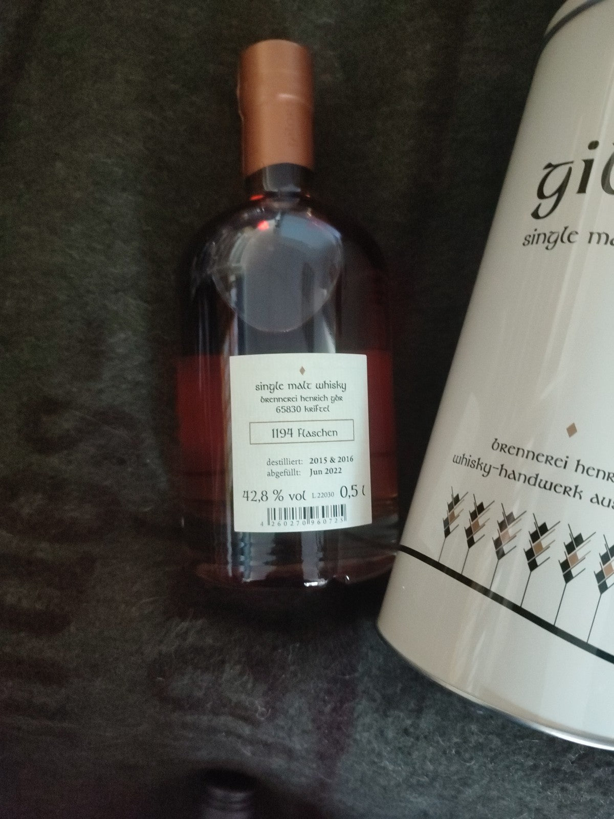 Gilors Single Malt Whisky (Portwein Fass), 42,8 % vol, 0,5 l